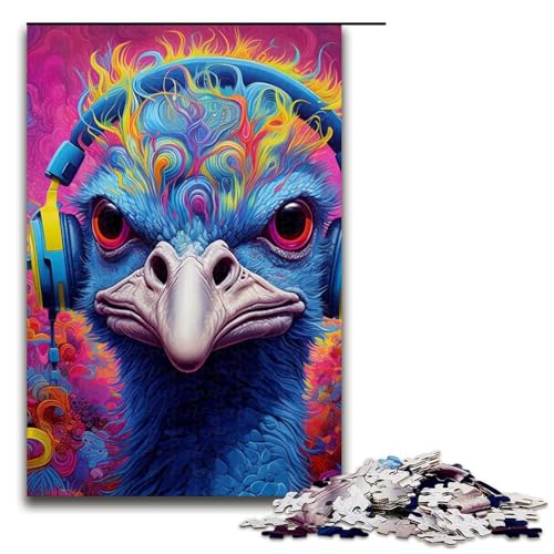 Puzzle 1000 Teile, buntes Straußenpuzzle für Erwachsene und Jugendliche, Holzpuzzle, 50 x 75 cm Puzzle 1000 Teile, buntes Straußenpuzzle für Erwachsene und Jugendliche, Holzpuzzle, 50 x 75 cm von WGLINGX