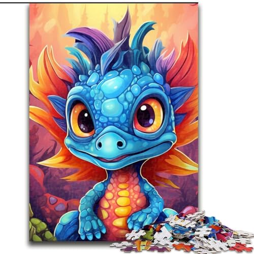 Puzzle 1000 Teile, farbenfroher Kunstdrache, 1000-teiliges Puzzle, Spaß für die ganze Familie, Basteln, perfekt für Geburtstage, Feiertage (Größe 26x38cm) von WGLINGX