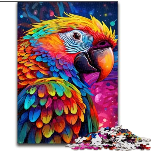 Puzzle 1000 Teile, farbenfroher Kunstpapagei, 1000-teiliges Puzzle, Spaß für die ganze Familie, Basteln, perfekt für Geburtstage, Feiertage (Größe 50x75cm) von WGLINGX