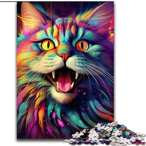 Puzzle 1000 Teile, farbenfrohes Kunst-Luchs-Unmögliches Puzzle für Erwachsene, Lernspiel, Herausforderungsspielzeug (Größe 26x38cm) von WGLINGX