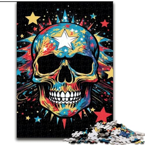 Puzzle 1000 Teile, farbenfrohes Kunst-Totenkopf-Puzzle für 1000 Teile, anspruchsvolles Denkspiel für Teenager, Spaß für den Spieleabend mit der Familie (Größe 38x26cm) von WGLINGX