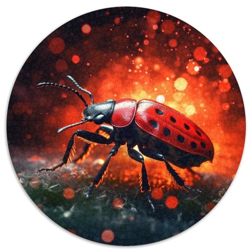 Puzzle 1000 Teile, farbenfrohes Marienkäfer-Kunstpuzzle aus Karton, unmögliche pädagogische Heimdekoration, Spiele und Geschenke (67,5 x 67,5 cm) von WGLINGX