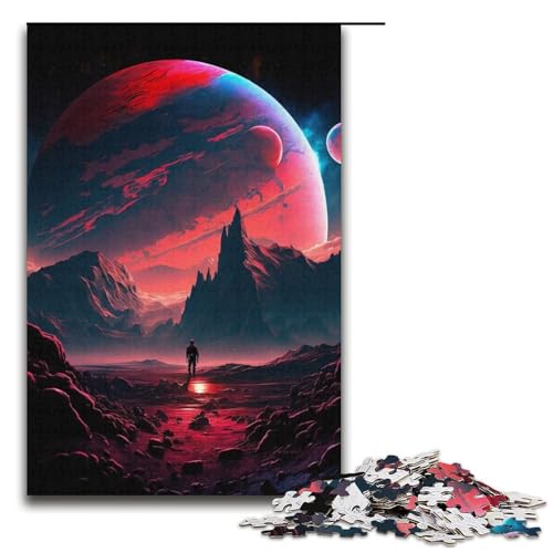 Puzzle 1000 Teile, farbenfrohes Planeten-Berge-Puzzle für Erwachsene, Kartonpuzzle, anspruchsvolles Spiel (Größe 38 x 26 cm) von WGLINGX