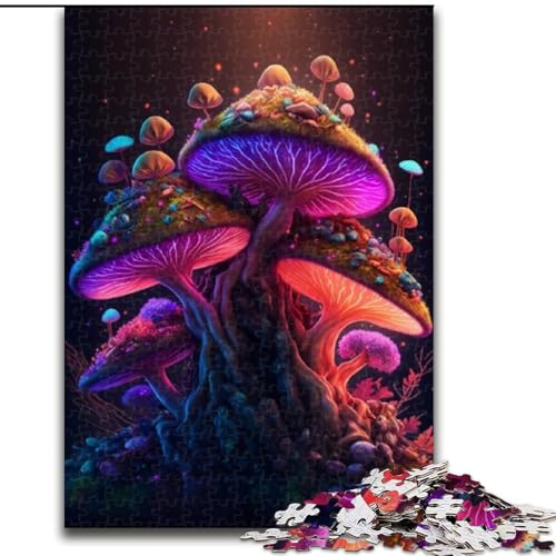 Puzzle 1000 Teile, kosmischer Pilz, Holzpuzzle, DIY-Heimdekor, Denkspiel für Teenager (Größe 50x75cm) von WGLINGX