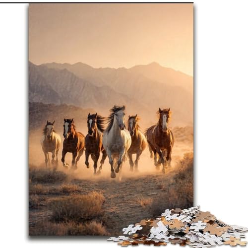 Puzzle 1000 Teile, laufendes Pferd, 1000-teiliges Puzzle für Erwachsene, ideal für Familienspaß Feiertage, Geburtstage (Größe 50x75cm) von WGLINGX