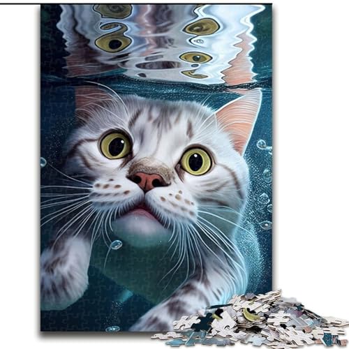 Puzzle 1000 Teile, lustiges Katzenschwimmtier-Puzzle für Erwachsene, Familienspaß, Basteln, perfekt für Geburtstage, Feiertage, Größe 50x75cm Puzzle 1000 Teile, lustiges Katzenschwimmtier-Puzzle für Erwachsene, Familienspaß, Basteln, perfekt für Geburtstage, Feiertage, Größe 50x75cm von WGLINGX