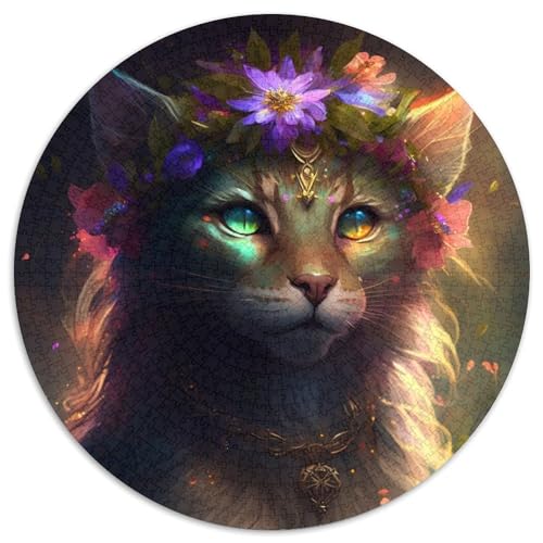 Puzzle 1000 Teile, schöne Katze, Karton-Puzzle, unmöglich, pädagogische Heimdekoration, Spiele und Geschenke (67,5 x 67,5 cm) von WGLINGX