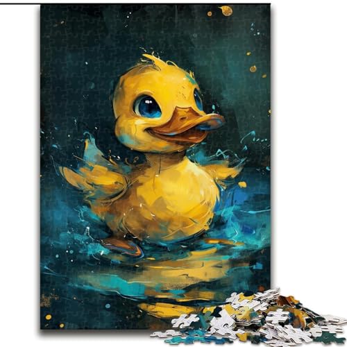 Puzzle 1000 Teile, süße kleine gelbe Ente, 1000 Teile, Puzzlegeschenke für Geburtstage, Feiertage und besondere Anlässe (Größe 50x75cm) von WGLINGX