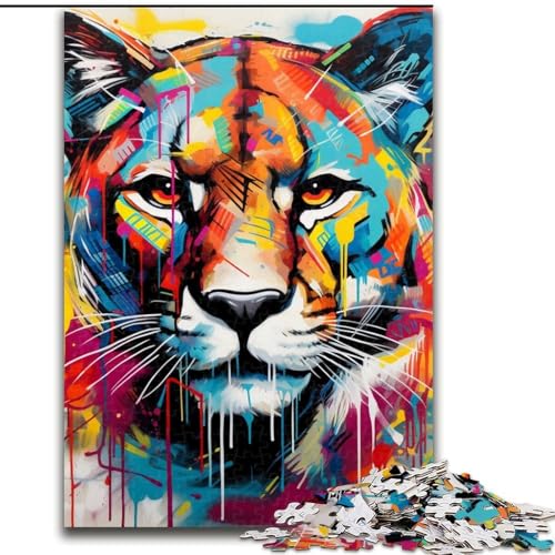 Puzzle 1000 Teile „Corgi-Graffiti“, anspruchsvolle Puzzles, Familieninteraktion und lustiges Geschenk, lebendiges abstraktes Design (Größe 26x38cm) von WGLINGX