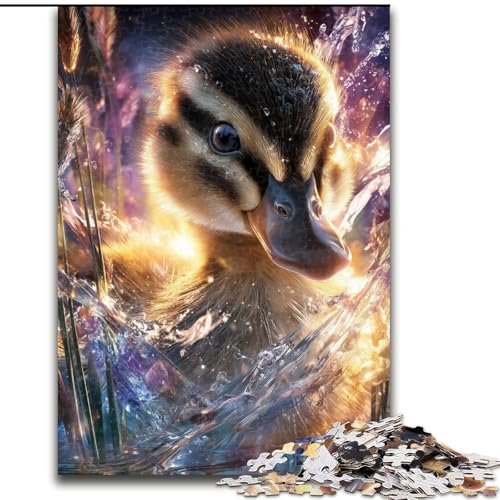 Puzzle 1000 Teile „Verträumtes Entenmädchen“, Puzzle für Erwachsene, Familienaktivitätsspiel für Teenager, anspruchsvolles Denkspiel (Größe 50x75cm) von WGLINGX