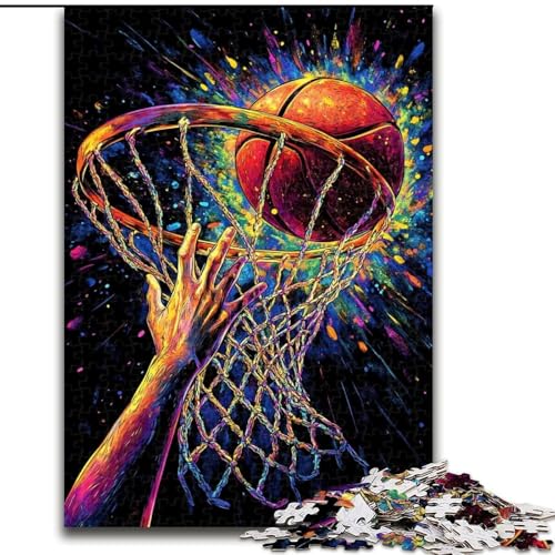 Puzzle 1000 Teile Basketball-Sport 1000 Teile Puzzle für Erwachsene Ideal für Familienspaß Feiertage, Geburtstage (Größe 50x75cm) von WGLINGX