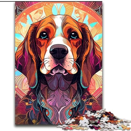 Puzzle 1000 Teile Beagle, 1000-teiliges Puzzle, Spaß für die ganze Familie, Basteln, perfekt für Geburtstage, Feiertage (Größe 26x38cm) von WGLINGX