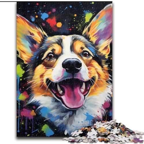 Puzzle 1000 Teile Corgi, 1000-teiliges Puzzle, Spaß für die ganze Familie, Basteln, perfekt für Geburtstage, Feiertage (Größe 26x38cm) von WGLINGX