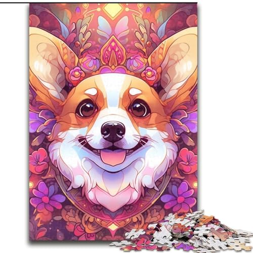Puzzle 1000 Teile Corgi, 1000-teiliges Puzzle, Spaß für die ganze Familie, Basteln, perfekt für Geburtstage, Feiertage (Größe 26x38cm) von WGLINGX
