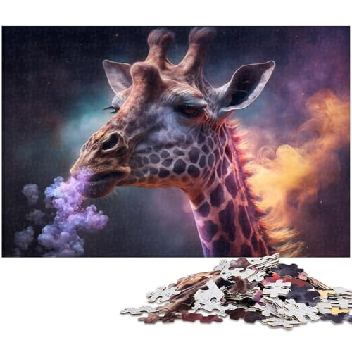 Puzzle 1000 Teile Giraffen-Puzzle für Erwachsene und Jugendliche, Holzpuzzle, (Größe 50 x 75 cm) von WGLINGX