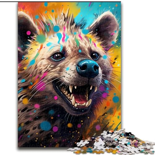 Puzzle 1000 Teile Hyäne, 1000-teiliges Puzzle, Spaß für die ganze Familie, Basteln, perfekt für Geburtstage, Feiertage (Größe 26x38cm) von WGLINGX