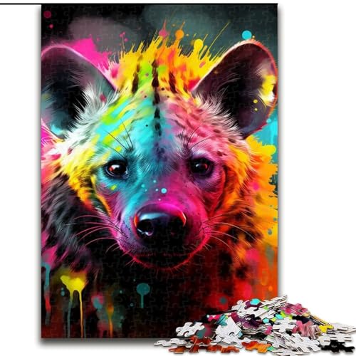 Puzzle 1000 Teile Hyäne, 1000-teiliges Puzzle, Spaß für die ganze Familie, Basteln, perfekt für Geburtstage, Feiertage (Größe 50x75cm) von WGLINGX