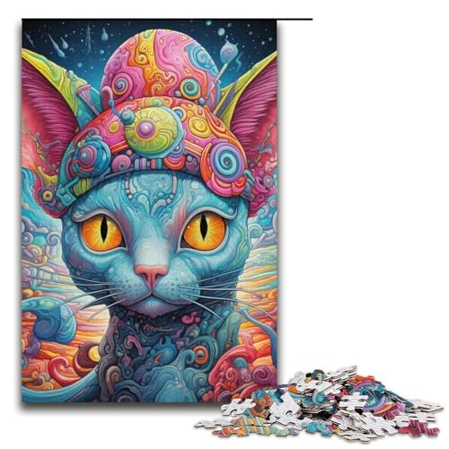 Puzzle 1000 Teile Katzenpuzzle für Erwachsene und Jugendliche, Papppuzzle, 14,96 x 10,24 Zoll von WGLINGX
