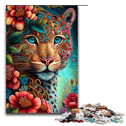 Puzzle 1000 Teile Leoparden-Puzzle für Erwachsene und Jugendliche, Holzpuzzle, (Größe 50 x 75 cm) von WGLINGX