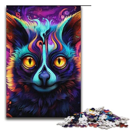 Puzzle 1000 Teile Lila Leopard Puzzle für Erwachsene Kartonpuzzle Herausforderndes Spiel 14,96x10,24 Zoll von WGLINGX