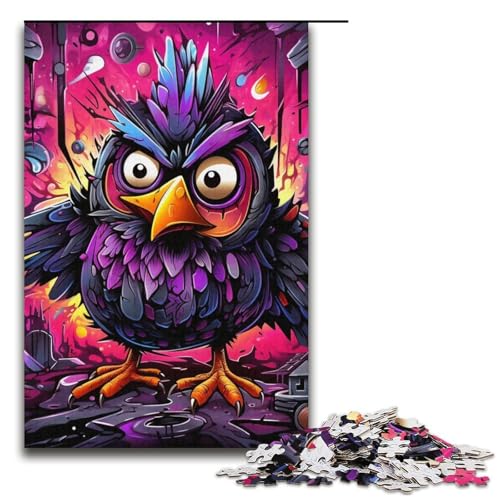 Puzzle 1000 Teile Lila Vogel Puzzle für Erwachsene Kartonpuzzle Herausforderndes Spiel 14,96x10,24 Zoll von WGLINGX