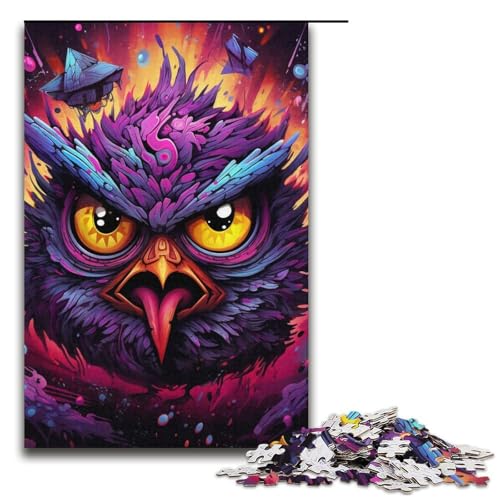 Puzzle 1000 Teile Lila Vogel Puzzle für Erwachsene Kartonpuzzle Herausforderndes Spiel 14,96x10,24 Zoll von WGLINGX