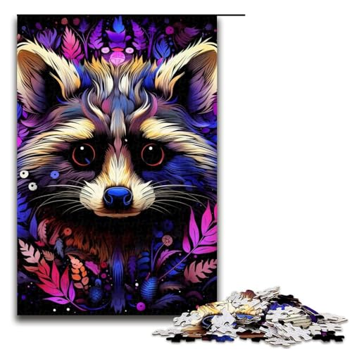 Puzzle 1000 Teile Lila Waschbär Puzzle für Erwachsene Holzpuzzle Herausforderndes Spiel 19,69x29,53 Zoll Puzzle 1000 Teile Lila Waschbär Puzzle für Erwachsene Holzpuzzle Herausforderndes Spiel 19,69x29,53 Zoll von WGLINGX