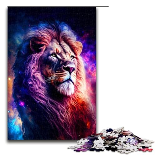 Puzzle 1000 Teile Löwenpuzzle für Erwachsene, Holzpuzzle, anspruchsvolles Spiel (Größe 50 x 75 cm) von WGLINGX