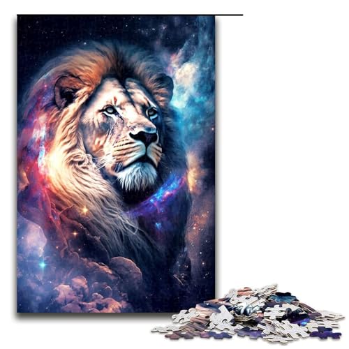 Puzzle 1000 Teile Löwenpuzzle für Erwachsene, Holzpuzzle, anspruchsvolles Spiel (Größe 50 x 75 cm) von WGLINGX