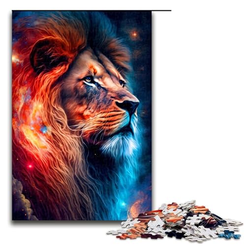 Puzzle 1000 Teile Löwenpuzzle für Erwachsene, Holzpuzzle, anspruchsvolles Spiel (Größe 50 x 75 cm) von WGLINGX