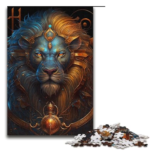 Puzzle 1000 Teile Löwenpuzzle für Erwachsene, Kartonpuzzle, anspruchsvolles Spiel (Größe 38 x 26 cm) von WGLINGX