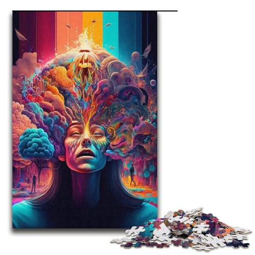 Puzzle 1000 Teile Mind Explosion Puzzle für Erwachsene Kartonpuzzle Herausforderndes Spiel 14,96x10,24 Zoll von WGLINGX