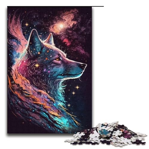 Puzzle 1000 Teile Mystery Fox für Erwachsene, Papppuzzle für Familienspaß und Spieleabende (Größe 38 x 26 cm) von WGLINGX
