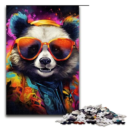 Puzzle 1000 Teile Neonbrille Waschbär Puzzle für Erwachsene Holzpuzzle Herausforderndes Spiel 19,69x29,53 Zoll Puzzle 1000 Teile Neonbrille Waschbär Puzzle für Erwachsene Holzpuzzle Herausforderndes Spiel 19,69x29,53 Zoll von WGLINGX