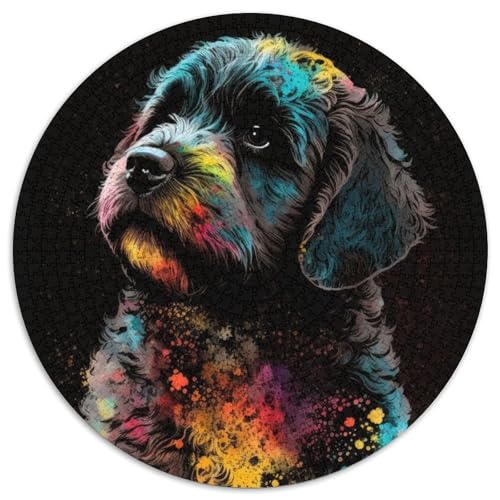 Puzzle 1000 Teile Paintsplash-Welpen-Papierpuzzle, DIY-Dekoration, anspruchsvolles Denkspiel, (67,5x67,5cm) von WGLINGX