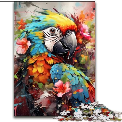 Puzzle 1000 Teile Papagei Puzzle für Erwachsene, interaktives Familienspiel, Gehirn-Herausforderungsgeschenk (Größe 26x38cm) von WGLINGX