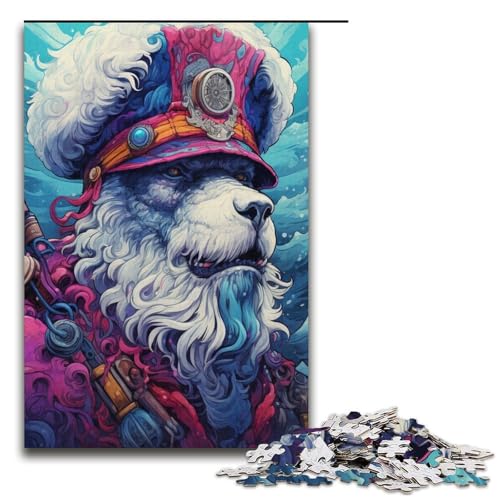 Puzzle 1000 Teile Piratenkapitän Eisbär Puzzle für Erwachsene Kartonpuzzle Herausforderndes Spiel 14,96x10,24 Zoll von WGLINGX