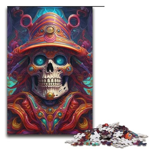 Puzzle 1000 Teile Piratenkapitän Totenkopf Puzzle für Erwachsene Kartonpuzzle Herausforderndes Spiel 14,96x10,24 Zoll von WGLINGX