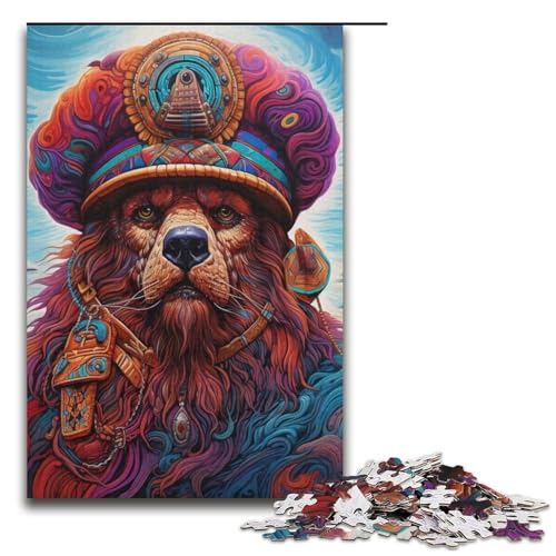 Puzzle 1000 Teile Piratenschiff Braunbär Puzzle für Erwachsene Kartonpuzzle Herausforderndes Spiel 14,96x10,24 Zoll von WGLINGX