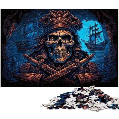 Puzzle 1000 Teile Piratenskelett-Puzzle für Erwachsene und Jugendliche, Holzpuzzle, (Größe 50 x 75 cm) von WGLINGX