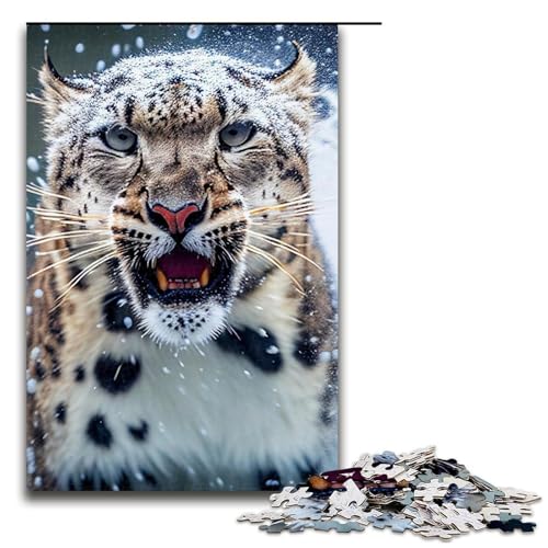 Puzzle 1000 Teile Schneeleopard Puzzle für Erwachsene Holzpuzzle Herausforderndes Spiel 19,69x29,53 Zoll Puzzle 1000 Teile Schneeleopard Puzzle für Erwachsene Holzpuzzle Herausforderndes Spiel 19,69x29,53 Zoll von WGLINGX