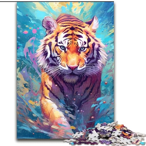 Puzzle 1000 Teile Tiger-Wasserpuzzle für Erwachsene, Familienspaß, Basteln, perfekt für Geburtstage, Feiertage, Größe 50x75cm Puzzle 1000 Teile Tiger-Wasserpuzzle für Erwachsene, Familienspaß, Basteln, perfekt für Geburtstage, Feiertage, Größe 50x75cm von WGLINGX