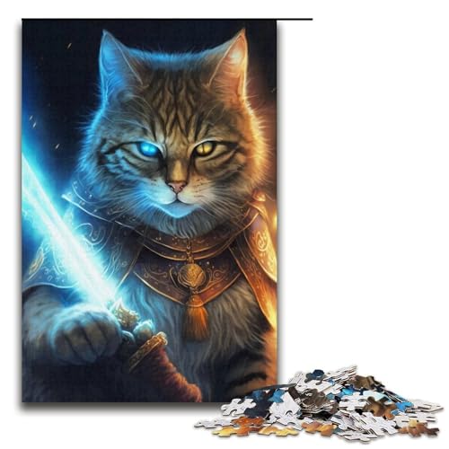 Puzzle 1000 Teile Weltraumkatze Puzzle für Erwachsene Kartonpuzzle Herausforderndes Spiel 14,96x10,24 Zoll von WGLINGX