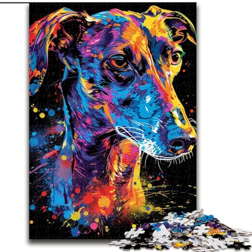 Puzzle 1000 Teile Whippet, 1000-teiliges Puzzle, Spaß für die ganze Familie, Basteln, perfekt für Geburtstage, Feiertage (Größe 26x38cm) von WGLINGX