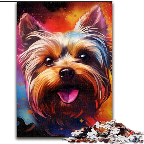 Puzzle 1000 Teile Yorkshire Terrier Unmögliches Puzzle für Erwachsene Lernspiel Herausforderungsspielzeug (Größe 38x26cm) von WGLINGX