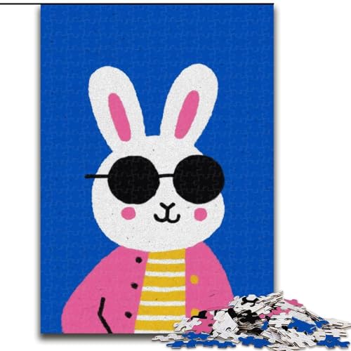 Puzzle 1000 Teile für Erwachsene, Abstrakter Hase, Puzzle für Erwachsene, 1000 Teile, Spielzeug, Geschenk, pädagogisches, intellektuelles, entspannendes, lustiges Familienspiel (Größe 50x75cm) von WGLINGX