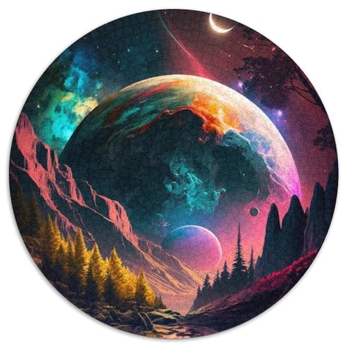 Puzzle 1000 Teile für Erwachsene, Alien Planet, runde Puzzles 1000 Teile für Erwachsene, anspruchsvolles Denkspiel – entspannendes Spielzeug für Teenager, 1000 Teile (67,5x67,5cm) von WGLINGX