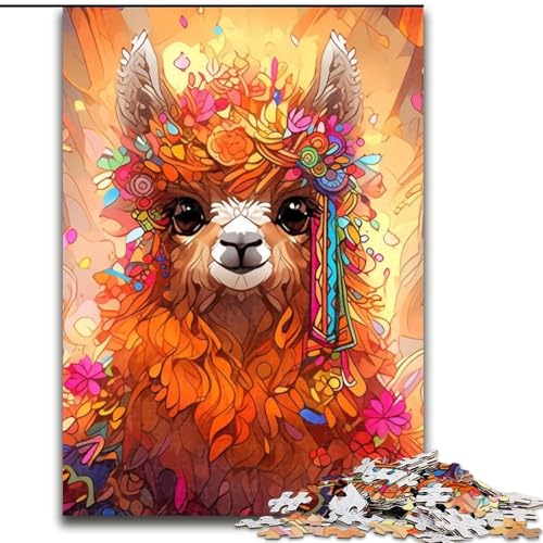 Puzzle 1000 Teile für Erwachsene, Alpaka-Puzzle für Erwachsene, 1000 Teile, Heimdekorationsgeschenk, Denkspiel (Größe 26x38cm) von WGLINGX