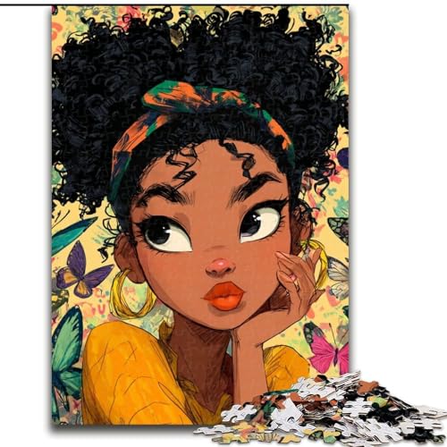 Puzzle 1000 Teile für Erwachsene, Amerikanische Frau, Puzzle für Erwachsene, 1000 Teile, Lernspiele, schöne Dekoration (Größe 26x38cm) von WGLINGX
