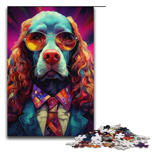 Puzzle 1000 Teile für Erwachsene, Anzughund, Puzzle, verbessert das Gedächtnis für Jugendliche ab 14 Jahren, 14,96 x 10,24 Zoll von WGLINGX